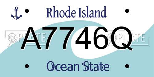 A7746Q Rhode Island License Plate
