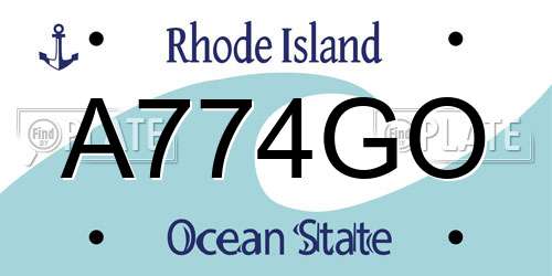 A774GO Rhode Island License Plate