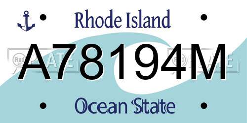A78194M Rhode Island License Plate