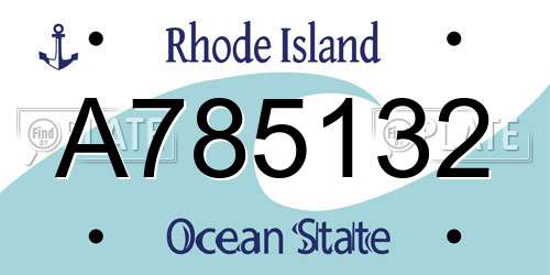 A785132 Rhode Island License Plate