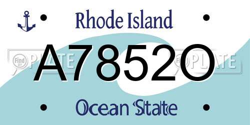 A7852O Rhode Island License Plate