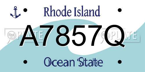 A7857Q Rhode Island License Plate