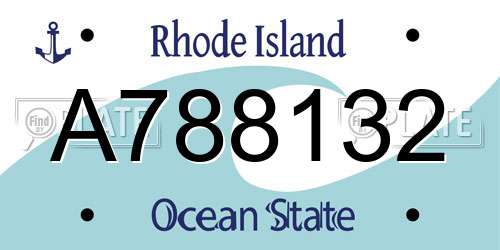 A788132 Rhode Island License Plate