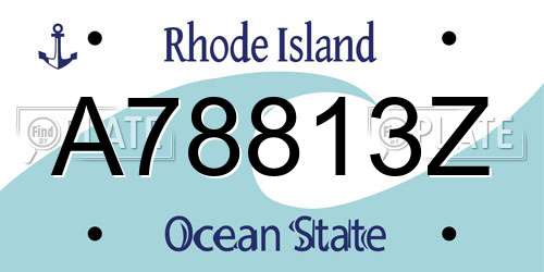 A78813Z Rhode Island License Plate