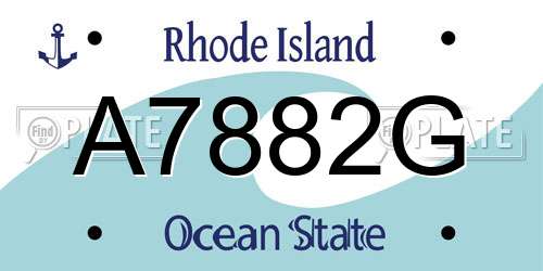 A7882G Rhode Island License Plate