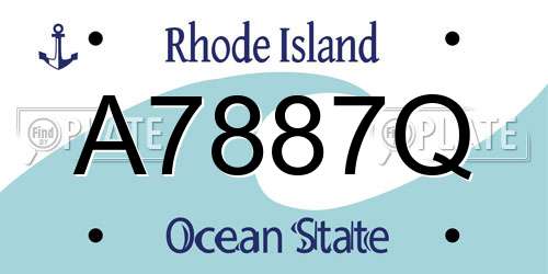 A7887Q Rhode Island License Plate