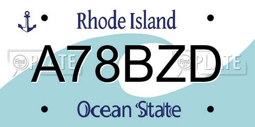A78BZD Rhode Island License Plate
