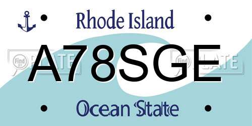 A78SGE Rhode Island License Plate