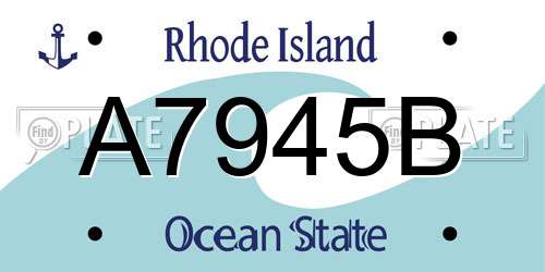 A7945B Rhode Island License Plate