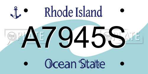 A7945S Rhode Island License Plate