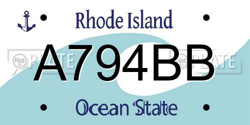 A794BB Rhode Island License Plate