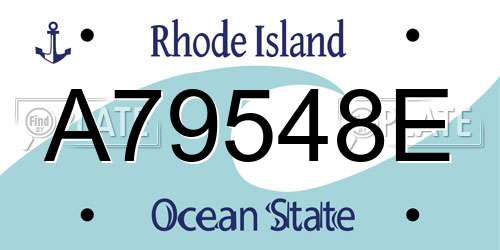A79548E Rhode Island License Plate