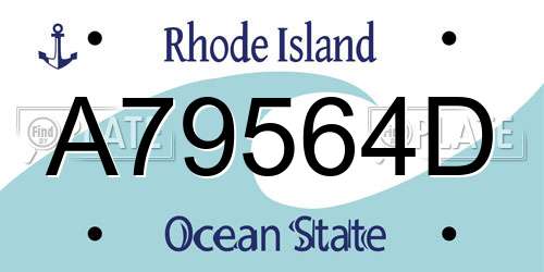 A79564D Rhode Island License Plate