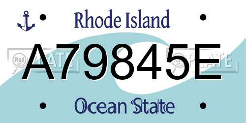 A79845E Rhode Island License Plate