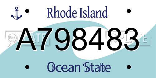 A798483 Rhode Island License Plate