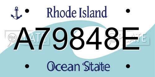 A79848E Rhode Island License Plate