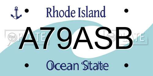 A79ASB Rhode Island License Plate