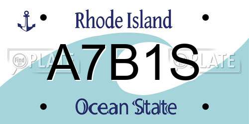 A7B1S Rhode Island License Plate