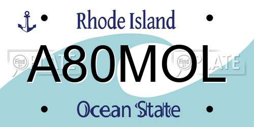A80MOL Rhode Island License Plate