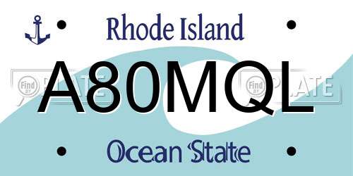 A80MQL Rhode Island License Plate