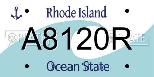 A8120R Rhode Island License Plate