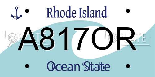A817OR Rhode Island License Plate
