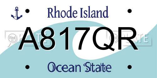 A817QR Rhode Island License Plate