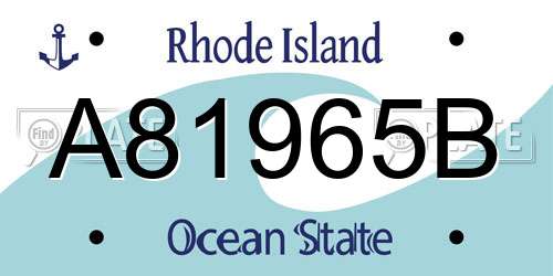 A81965B Rhode Island License Plate