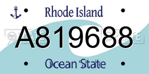 A819688 Rhode Island License Plate