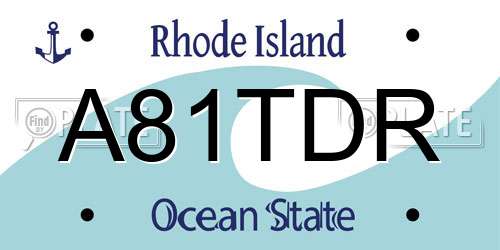 A81TDR Rhode Island License Plate