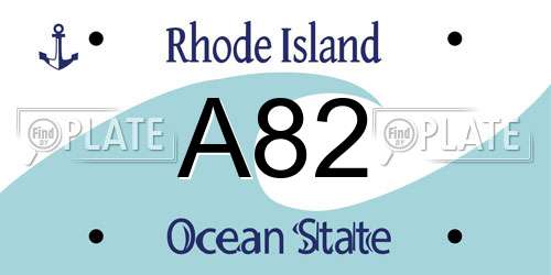 A82 Rhode Island License Plate