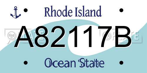 A82117B Rhode Island License Plate