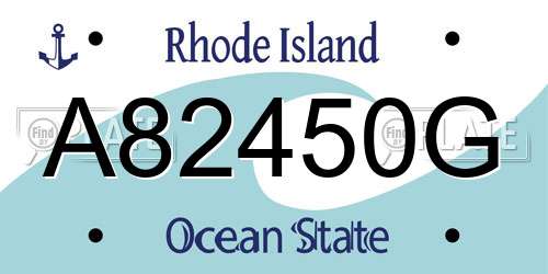 A82450G Rhode Island License Plate