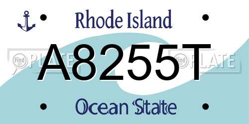 A8255T Rhode Island License Plate