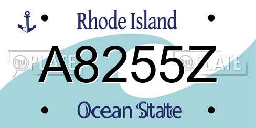 A8255Z Rhode Island License Plate