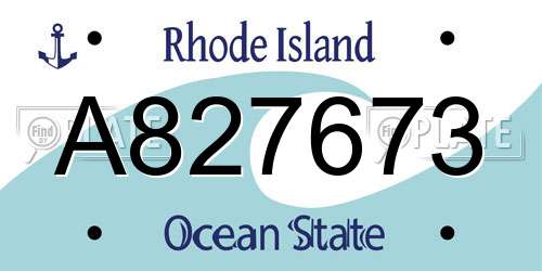 A827673 Rhode Island License Plate