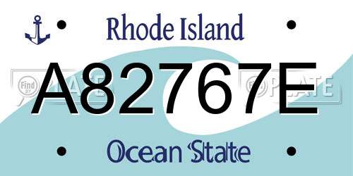 A82767E Rhode Island License Plate