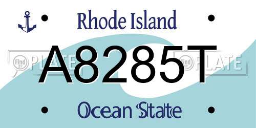 A8285T Rhode Island License Plate