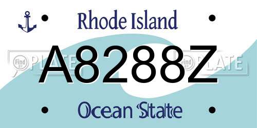 A8288Z Rhode Island License Plate
