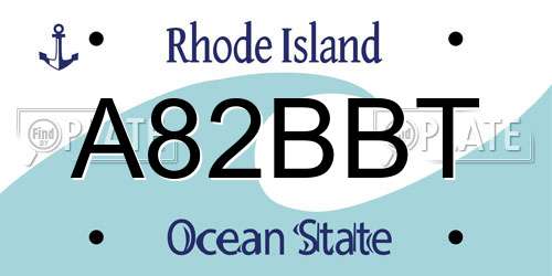A82BBT Rhode Island License Plate