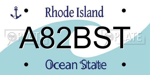 A82BST Rhode Island License Plate