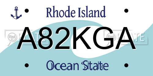 A82KGA Rhode Island License Plate