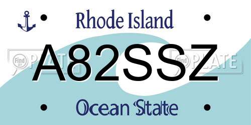A82SSZ Rhode Island License Plate