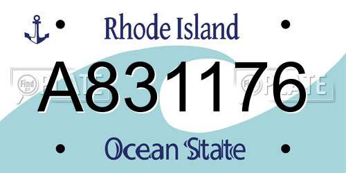 A831176 Rhode Island License Plate