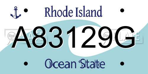 A83129G Rhode Island License Plate