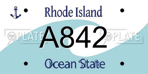 A842 Rhode Island License Plate