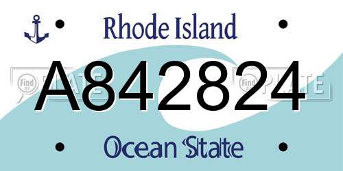 A842824 Rhode Island License Plate