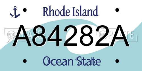 A84282A Rhode Island License Plate
