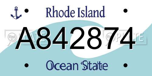 A842874 Rhode Island License Plate