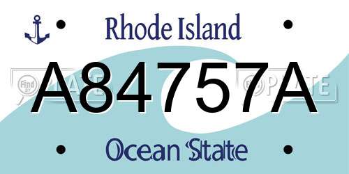 A84757A Rhode Island License Plate